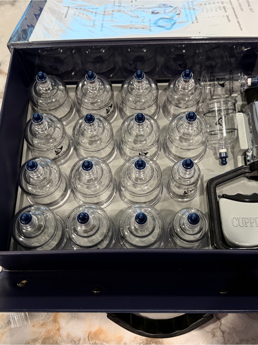 New Acusone premium Cupping Set with Blue Valves